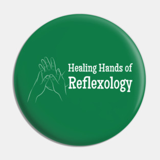 Healing Hands of Reflexology (white text) (hand reflexology) Pin