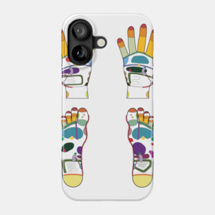 Hand and foot reflexology map Phone Case