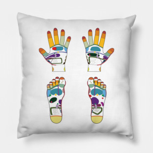 Hand and foot reflexology map Pillow