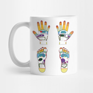 Hand and foot reflexology map Mug