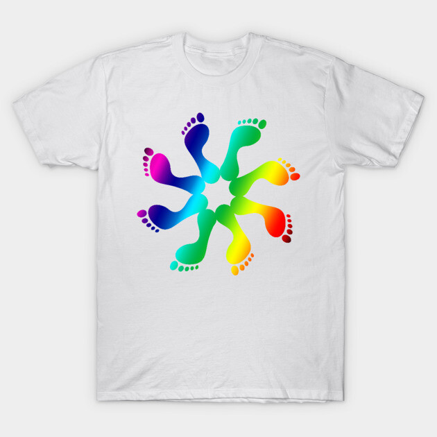 Colorful foot pinwheel T-Shirt by Balanceandharmonyforreflexologists