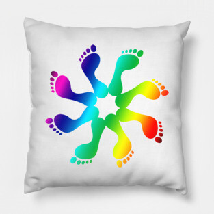 Colorful foot pinwheel Pillow