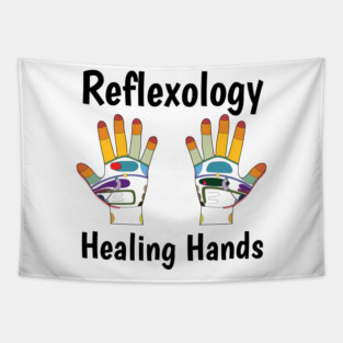 Reflexology Healing Hands (black text) Tapestry