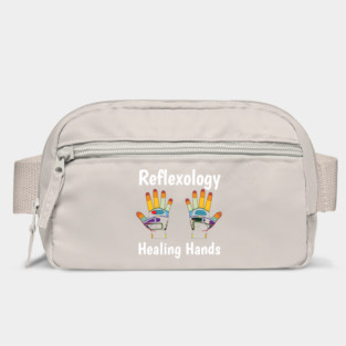 Reflexology Healing Hands (white text) (hand map) Bag