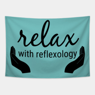 Relax with Reflexology (black text) Tapestry