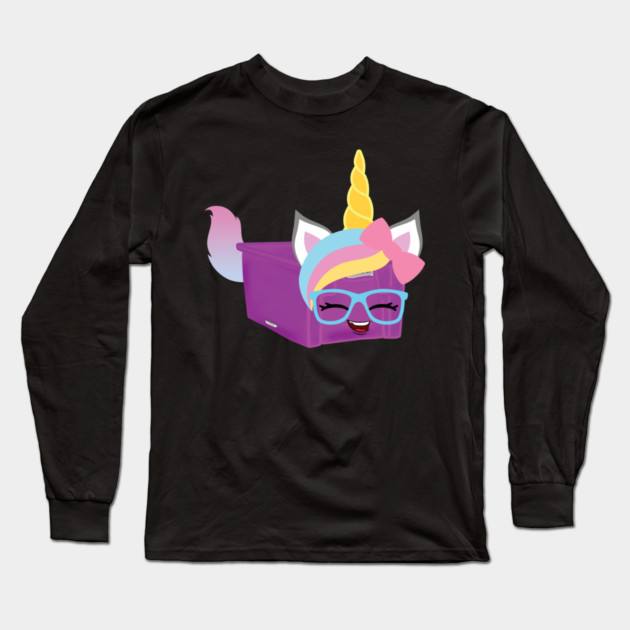 Purple Tote Unicorn Long Sleeve T-Shirt by belownormal