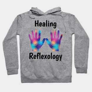Healing Reflexology (black text) (hands) Hoodie