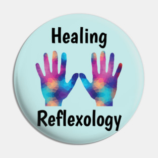 Healing Reflexology (black text) (hands) Pin