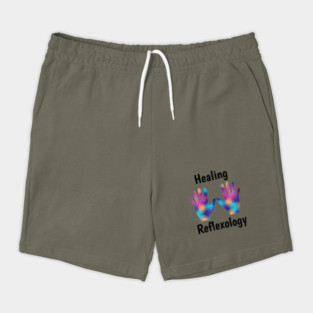 Healing Reflexology (black text) (hands) Shorts