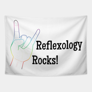 Reflexology Rocks (black text) Tapestry
