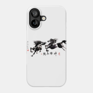 Two Horses side leap Phone Case