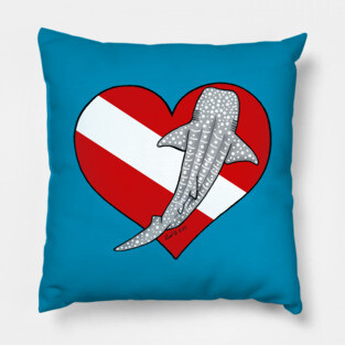 Whale Shark Diver Pillow