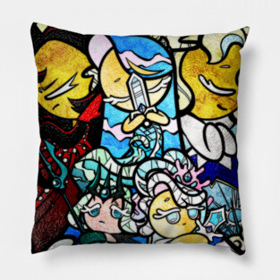 Sea fairy and moonlight - stained glass cookie run mural Pillow