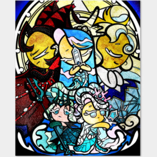 Sea fairy and moonlight - stained glass cookie run mural Posters and Art