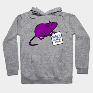 Purple Rat with Biden Harris Sign Hoodie