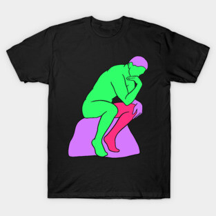 The Thinker - Vaporwave 80s Colors T-Shirt