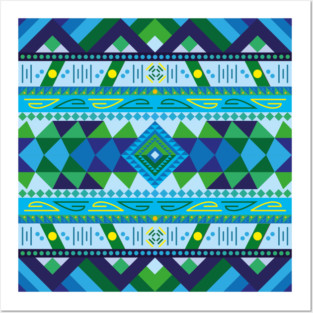 Native American lush colour pattern design Posters and Art