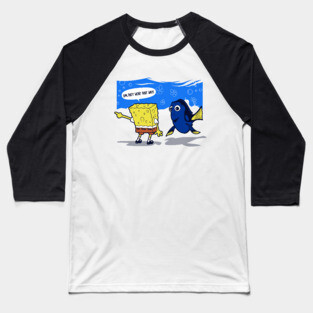 Funny Underwater Movie Cartoon Mashup Baseball T-Shirt