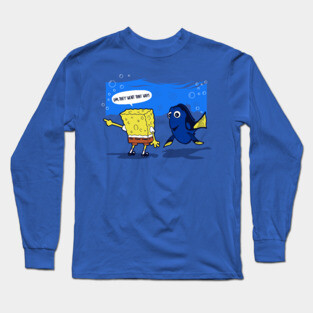 Funny Underwater Movie Cartoon Mashup Long Sleeve T-Shirt