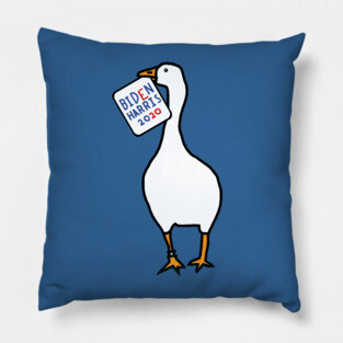 White Goose with Stolen Biden Harris Sign Pillow