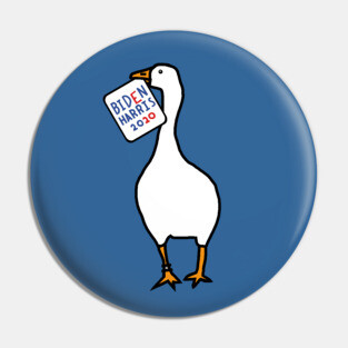 White Goose with Stolen Biden Harris Sign Pin