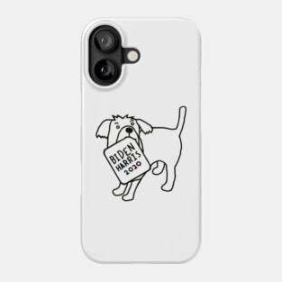 Cute Dog with Biden Harris Sign Outline Phone Case