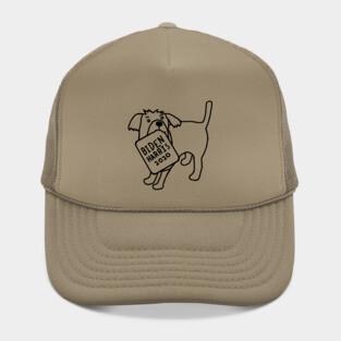 Cute Dog with Biden Harris Sign Outline Hat