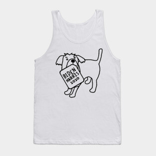 Cute Dog with Biden Harris Sign Outline Tank Top