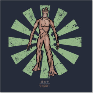 Groot Retro Japanese Guardians Of The Galaxy Posters and Art