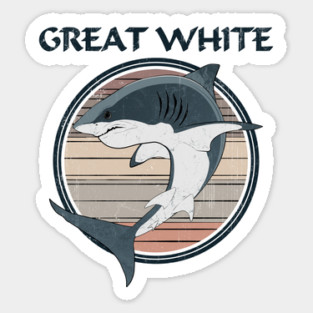 Great white Shark Vintage Logo Sticker