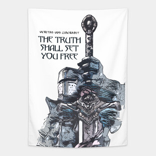 Knights Templar motto / The crusader / Veritas Vos Liberabit Tapestry