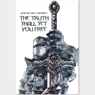Knights Templar motto / The crusader / Veritas Vos Liberabit Posters and Art