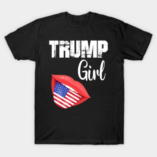 Trump Girl Lips USA Flag Pro Vote For Donald 2020 GOP Gift T-Shirt