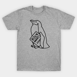 Penguin with Biden Harris Sign Outline T-Shirt