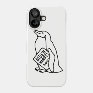 Penguin with Biden Harris Sign Outline Phone Case