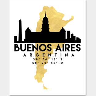 Buenos Aires Argentina Skyline Map Art Posters and Art