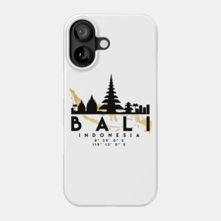 Bali Indonesia Skyline Map Art Phone Case