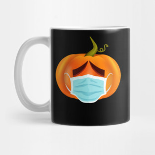 Funny Halloween Quarantine Pumpkin Wearing Face Mask Jack 0 Lantern Mug