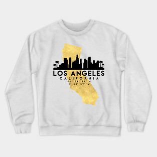 Los Angeles California Skyline Map Art Crewneck Sweatshirt