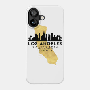 Los Angeles California Skyline Map Art Phone Case