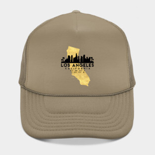 Los Angeles California Skyline Map Art Hat