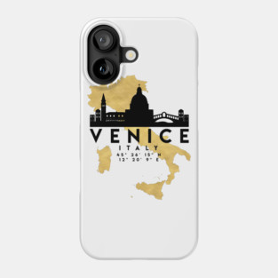 Venice Italy Skyline Map Art Phone Case