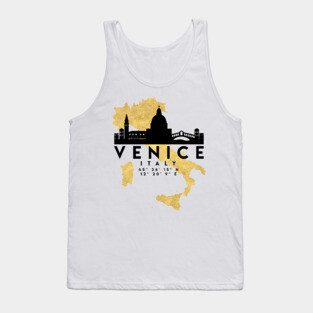 Venice Italy Skyline Map Art Tank Top