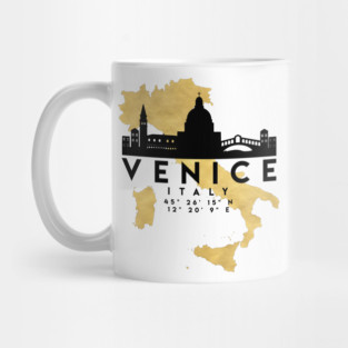 Venice Italy Skyline Map Art Mug