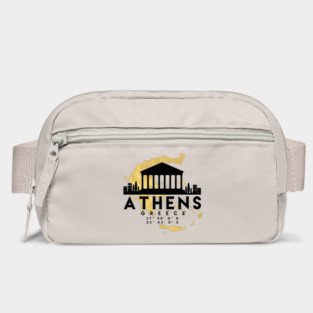 Athens Greece Skyline Map Art Bag