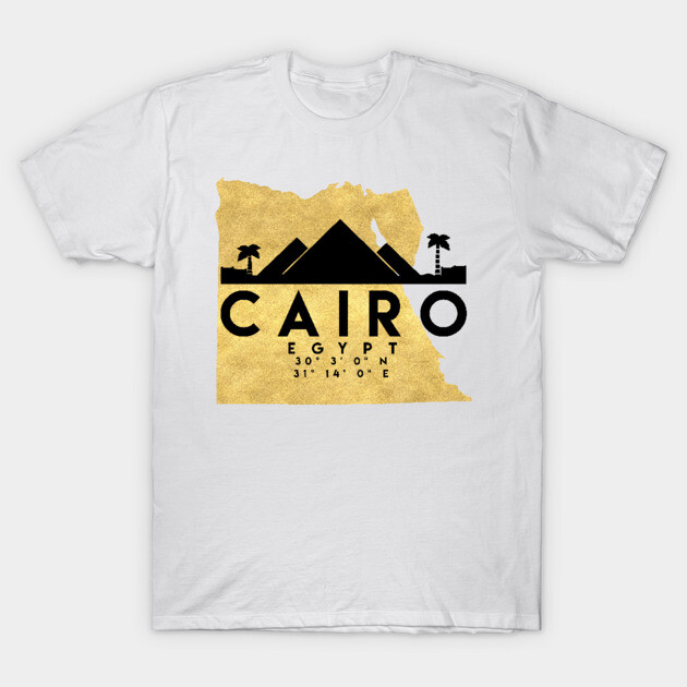Cairo Egypt Skyline Map Art Cairo T-Shirt TeePublic
