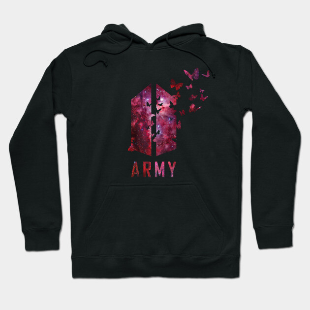 BTS Army logo with destructive butterfly (red galaxy) Kpop Army