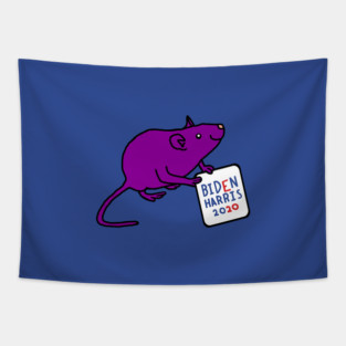 Small Rat with Biden Harris Sign Tapestry
