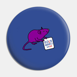 Small Rat with Biden Harris Sign Pin
