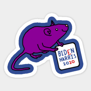Small Rat with Biden Harris Sign Sticker